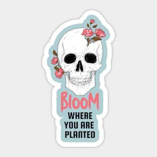 Bloom Skull 2 Sticker